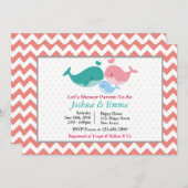 Dolfijn Baby shower uitnodiging (Voorkant / Achterkant)