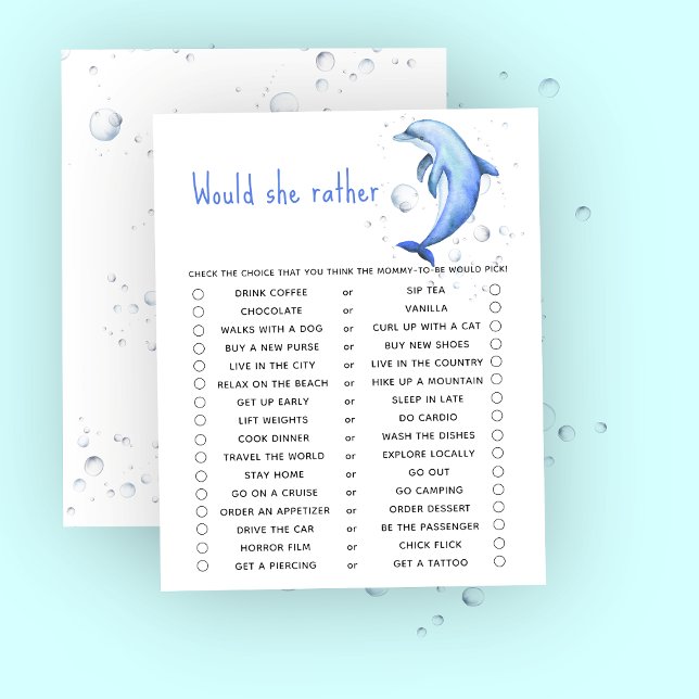 Dolfijn baby shower Zou ze liever gamen (Creator heeft geüpload)
