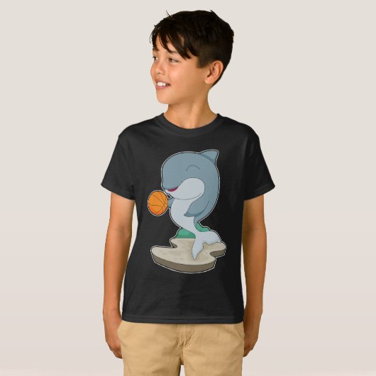 Dolfijn Basketballer Basketbal T-shirt (Voorkant volledig)