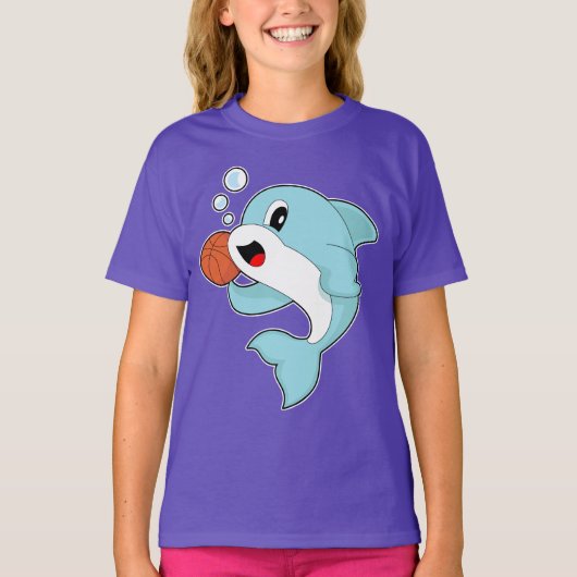Dolfijn Basketbalspeler Basketbal T-shirt (Voorkant)