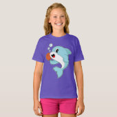 Dolfijn Basketbalspeler Basketbal T-shirt (Voorkant volledig)