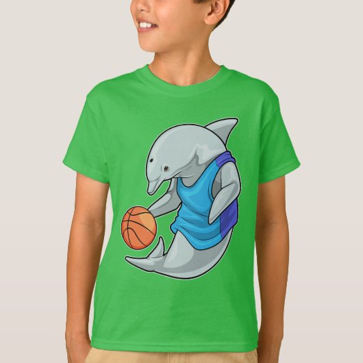 Dolfijn Basketbalspeler Basketbal T-shirt (Voorkant)