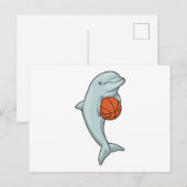 Dolfijn bij Basketbal Sporten Briefkaart (Voorkant / Achterkant)