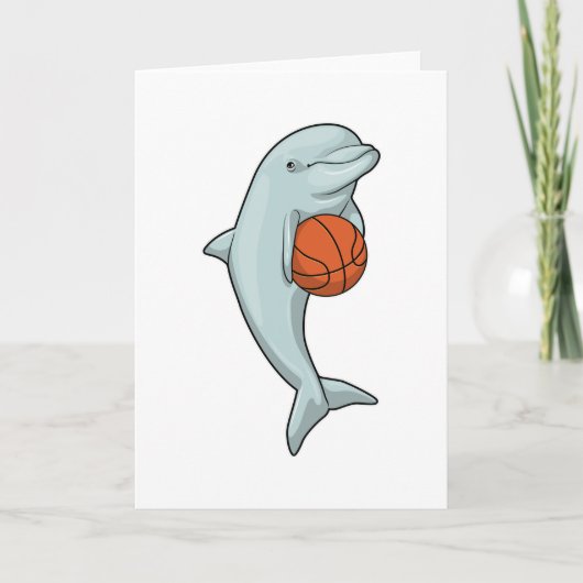 Dolfijn bij Basketbal Sporten Kaart (Voorkant)