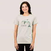 Dolfijn bij de zee Tri-Blend shirt (Voorkant volledig)