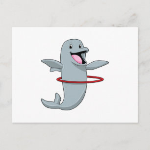 Dolfijn bij duurtraining met fitnessbanden.p briefkaart