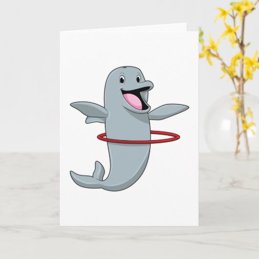 Dolfijn bij duurtraining met fitnesstires.p kaart (Gele Bloem)