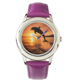 Dolfijn bij Golden Sunset Horloge