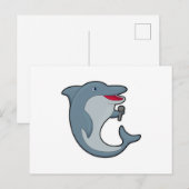 Dolfijn bij het zingen met microfoon briefkaart (Voorkant / Achterkant)