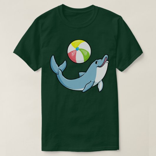 Dolfijn bij het zwemmen met waterpolo 1 t-shirt (Design voorkant)