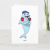 Dolfijn bij Luister naar muziek Kaart (Achterkant)