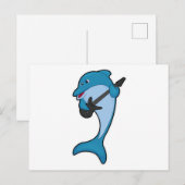 Dolfijn bij muziek met gitaar briefkaart (Voorkant / Achterkant)