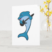 Dolfijn bij muziek met gitaar kaart (Gele Bloem)