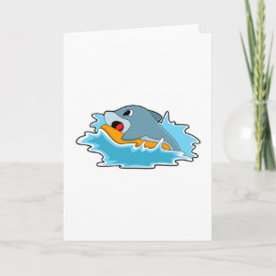 Dolfijn bij surfen met surfplank kaart