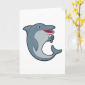 Dolfijn bij Zingen met Microfoon Kaart (Gele Bloem)