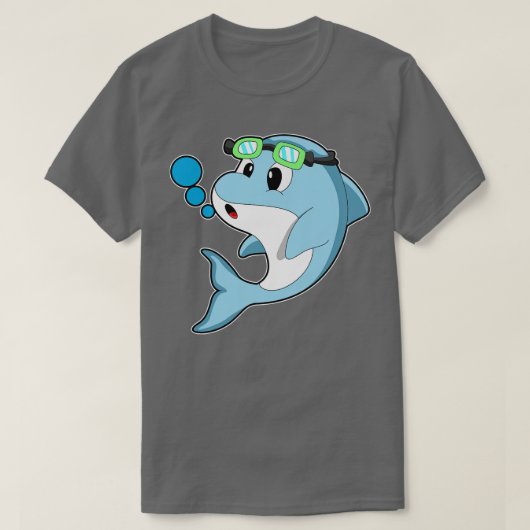 Dolfijn bij Zwemmen met Zwembril 2 T-shirt (Design voorkant)