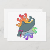 Dolfijn bij zwemmen met zwembril briefkaart (Voorkant / Achterkant)