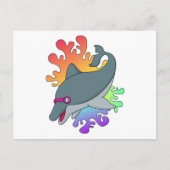 Dolfijn bij zwemmen met zwembril briefkaart (Voorkant)