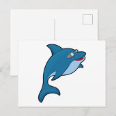 Dolfijn bij zwemmen met zwembril briefkaart (Voorkant / Achterkant)