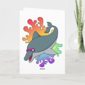 Dolfijn bij zwemmen met zwembril kaart (Achterkant)