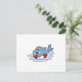 Dolfijn bij Zwemmen met Zwemring.PNG Briefkaart (Staand voorkant)