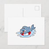 Dolfijn bij Zwemmen met Zwemring.PNG Briefkaart (Voorkant / Achterkant)