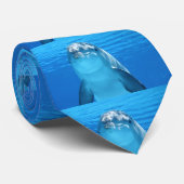 Dolfijn Blauw Zee Water Stropdas (Opgerold)