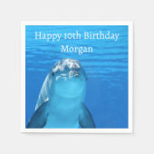 Dolfijn Blauwe Oceaan 10e Verjaardagsfeestje Servet (Voorkant)