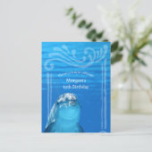 Dolfijn Blauwe Oceaan 10e Verjaardagsfeestuitnodig Briefkaart (Staand voorkant)