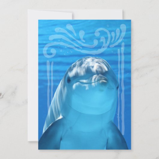 Dolfijn Blauwe Oceaan 10e Verjaardagsfeestuitnodig Kaart (Achterkant)