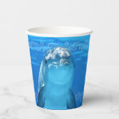 Dolfijn Blauwe Oceaan Verjaardagsfeestje Papieren Bekers (Voorkant)