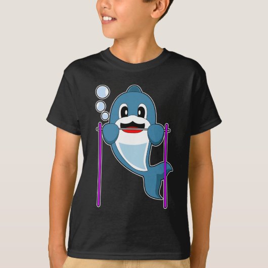 Dolfijn Bodybuilder Pull-ups T-shirt (Voorkant)