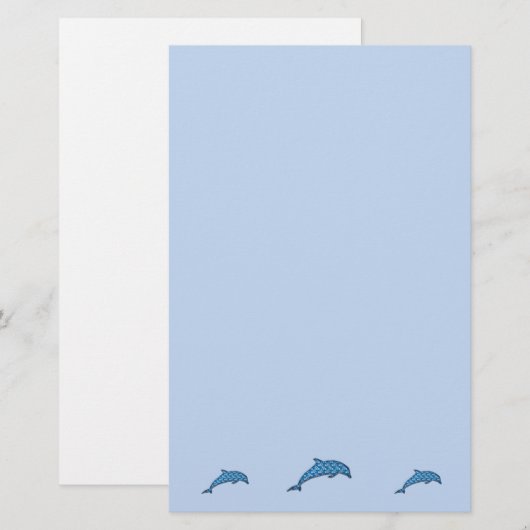 dolfijn briefpapier (Voorkant / Achterkant)