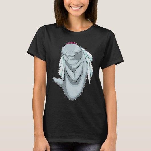 Dolfijn Bruids Sluier Trouwen T-shirt (Voorkant)