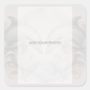 Dolfijn bruiloft foto vierkante sticker