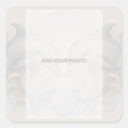 Dolfijn bruiloft foto vierkante sticker (Voorkant)