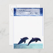 Dolfijn bruiloft uitnodiging strand bruiloft recep (Voorkant / Achterkant)