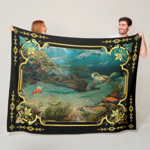 dolfijn/bruinvissen, zee schildpadvis zee fleece deken