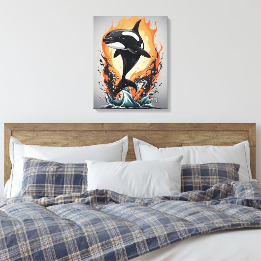 dolfijn canvas afdruk (Insitu (Slaapkamer))