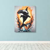 dolfijn canvas afdruk (Insitu (Houten vloer))