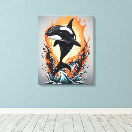 dolfijn canvas afdruk (Insitu (Houten vloer))