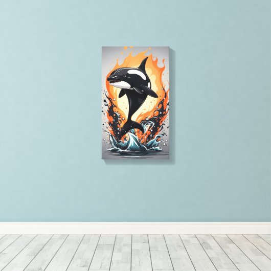 dolfijn canvas afdruk (Insitu (Houten vloer))