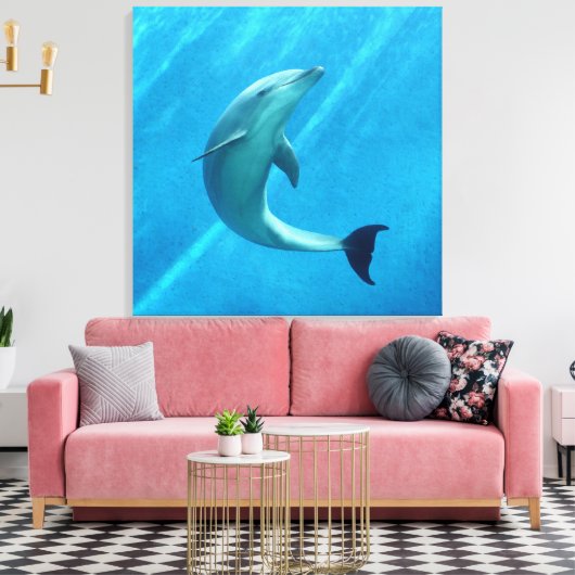 Dolfijn Canvas Afdruk (Insitu (Woonkamer))