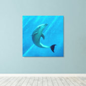 Dolfijn Canvas Afdruk (Insitu (Houten vloer))