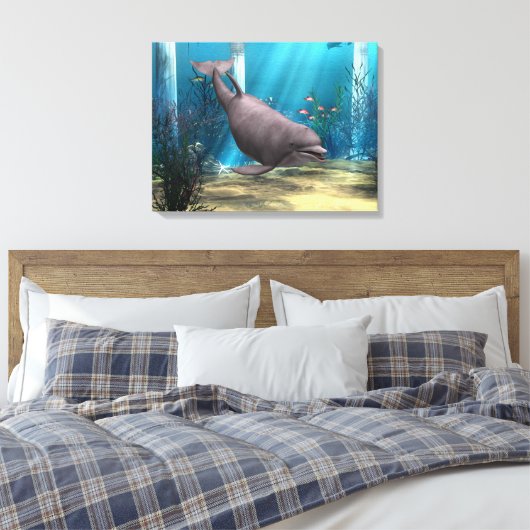 Dolfijn Canvas Afdruk (Insitu (Slaapkamer))