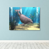Dolfijn Canvas Afdruk (Insitu (Houten vloer))