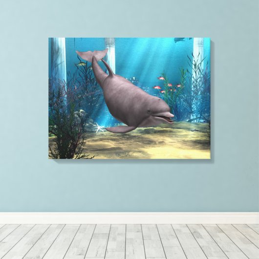 Dolfijn Canvas Afdruk (Insitu (Houten vloer))