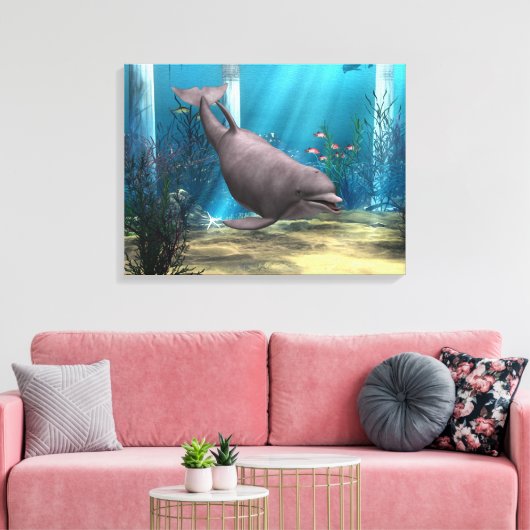 Dolfijn Canvas Afdruk (Insitu (Woonkamer))