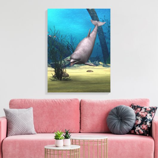 Dolfijn Canvas Afdruk (Insitu (Woonkamer))