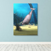 Dolfijn Canvas Afdruk (Insitu (Houten vloer))